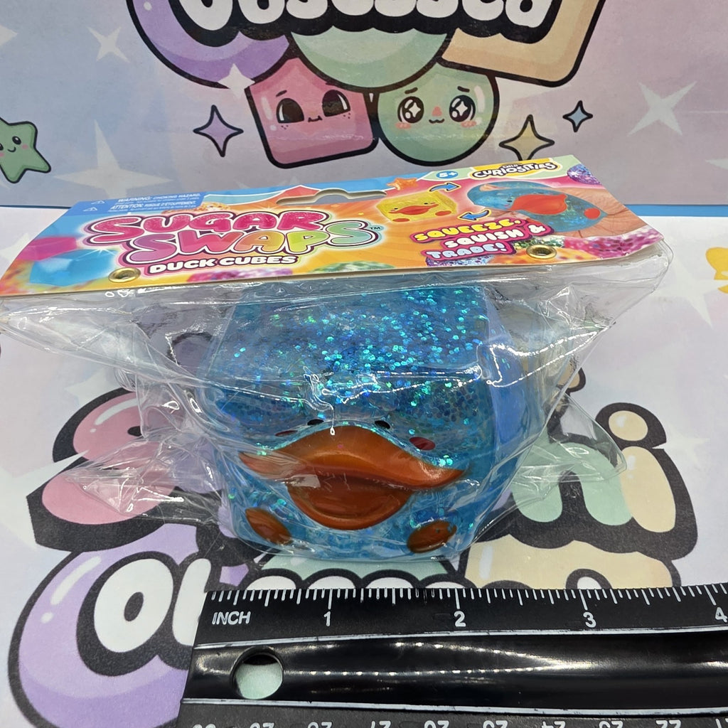 100% Authentic ORB Curiosities Sugar Swaps Duck Cube Glitter Squishy- 1pc (Blue)0