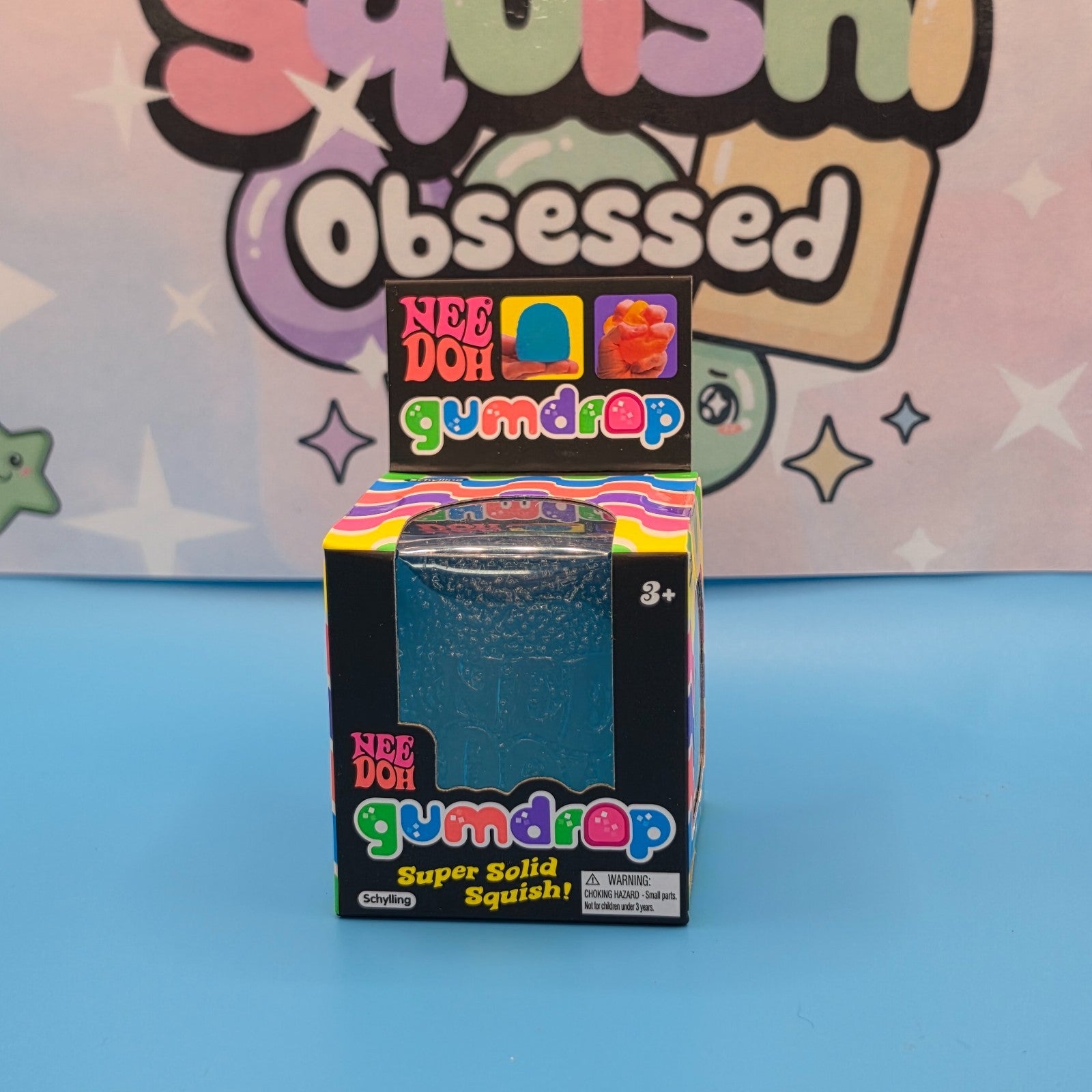 100% Authentic Schylling NeeDoh Gumdrop 2" Squishy Toy  1pc BLUE4