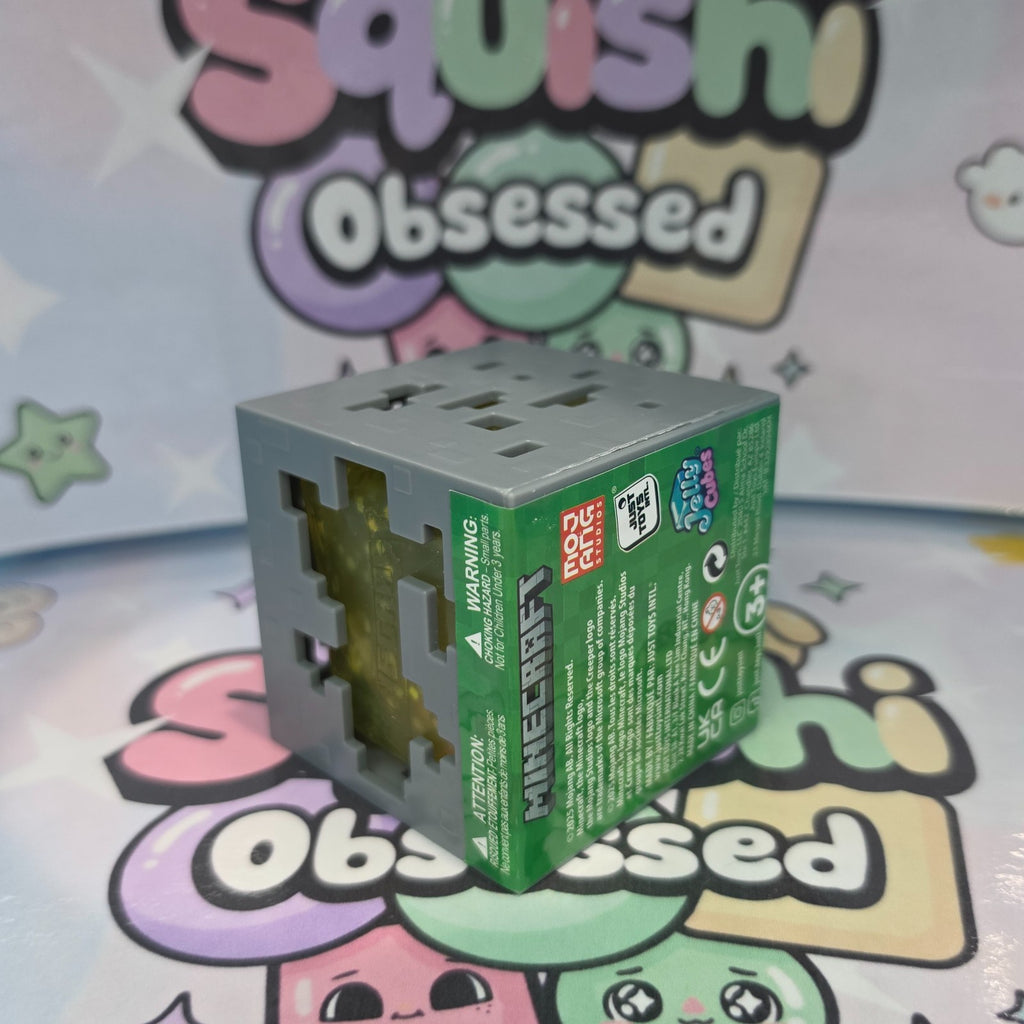 100% AUTHENTIC MINECRAFT Glowstone Jelly Cubes Squishy by Just Toys *YELLOW* 1pc2