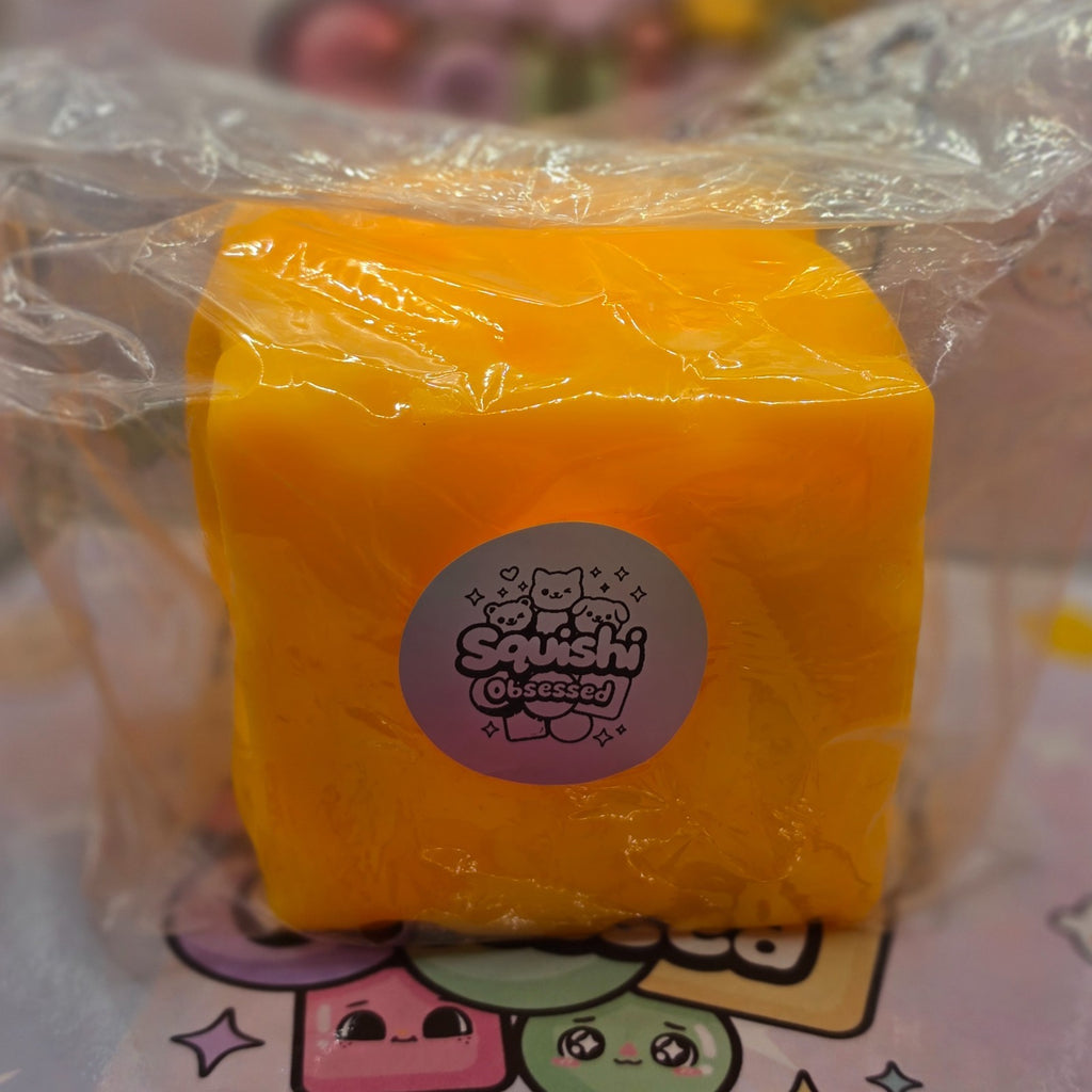 TIKTOK VIRAL  Squishi Obsessed LARGE SQUISHY CHEESE BLOCK TOY *4 in* BRAND NEW0