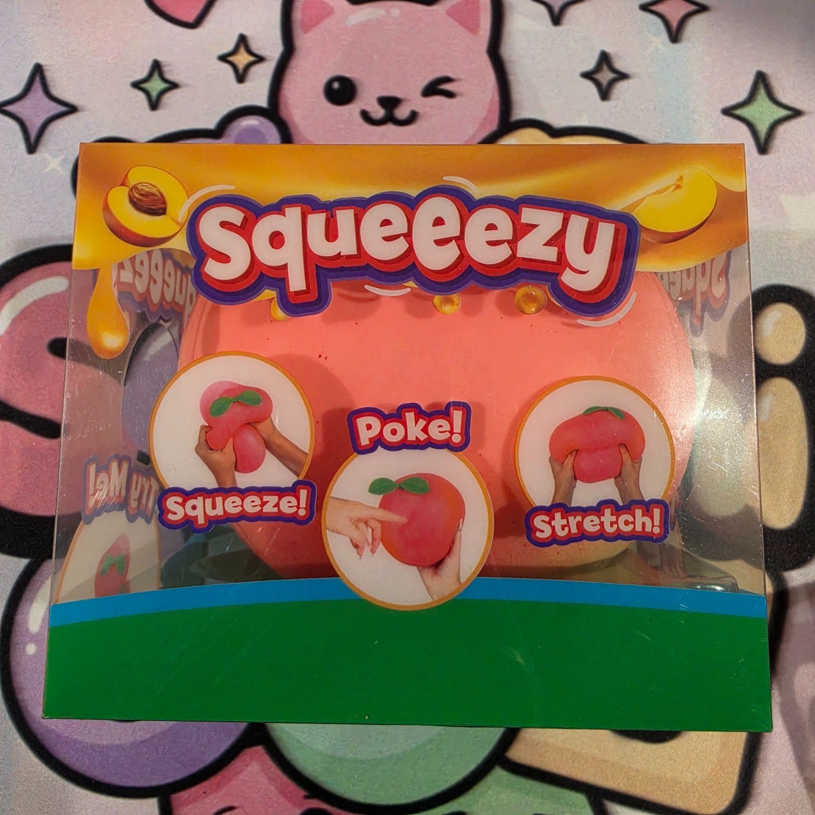 100% Authentic Sunny Days Squeeezy Peach Squishy Toy Sensory Stress Relief  5