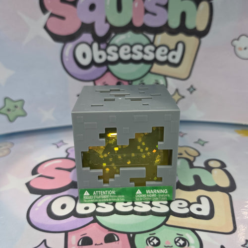 100% AUTHENTIC MINECRAFT Glowstone Jelly Cubes Squishy by Just Toys *YELLOW* 1pc1