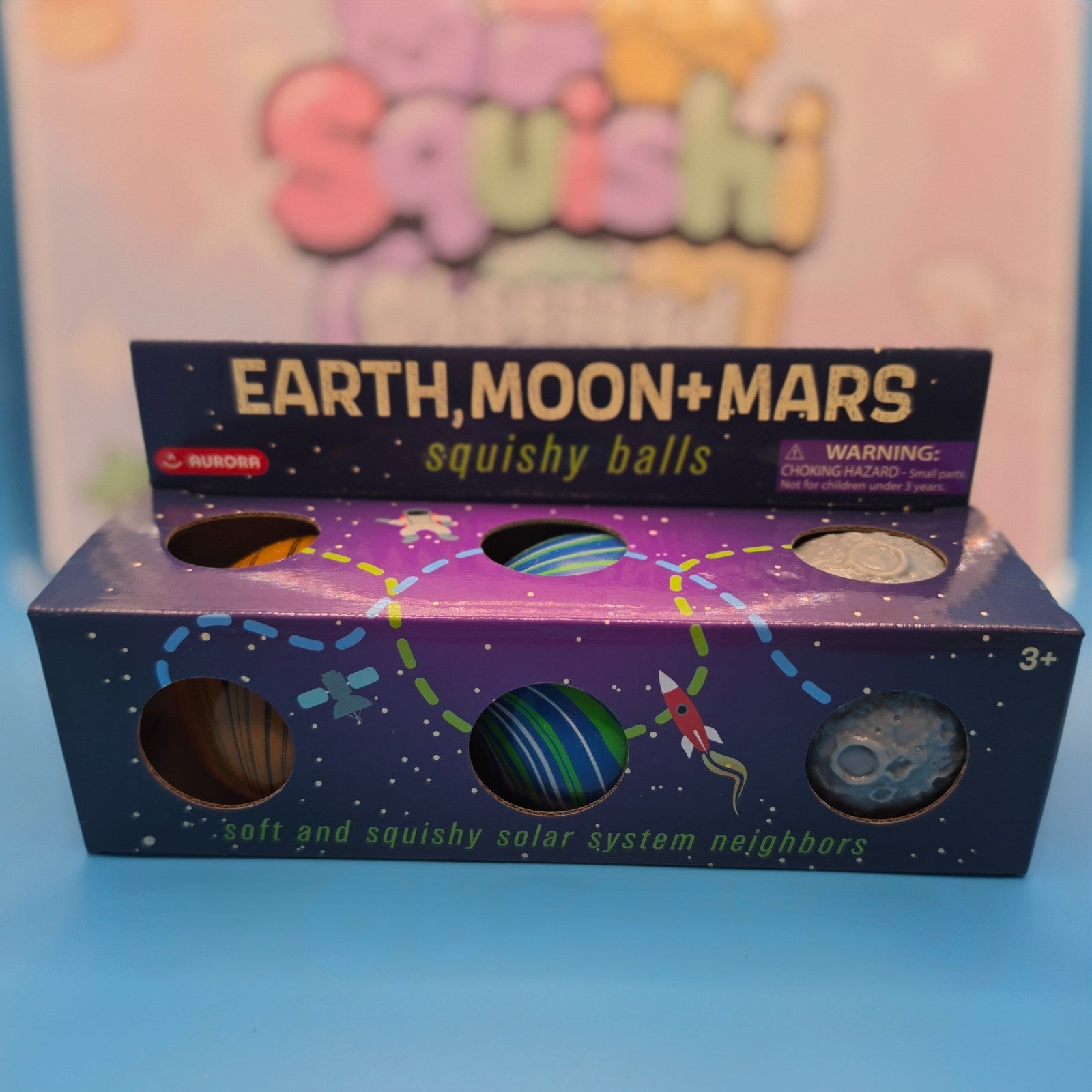 NEW SOLAR SYSTEM SQUISHY BALLS *Mars Earth Moon*3Pack ASMR Sensory Toy By AURORA1