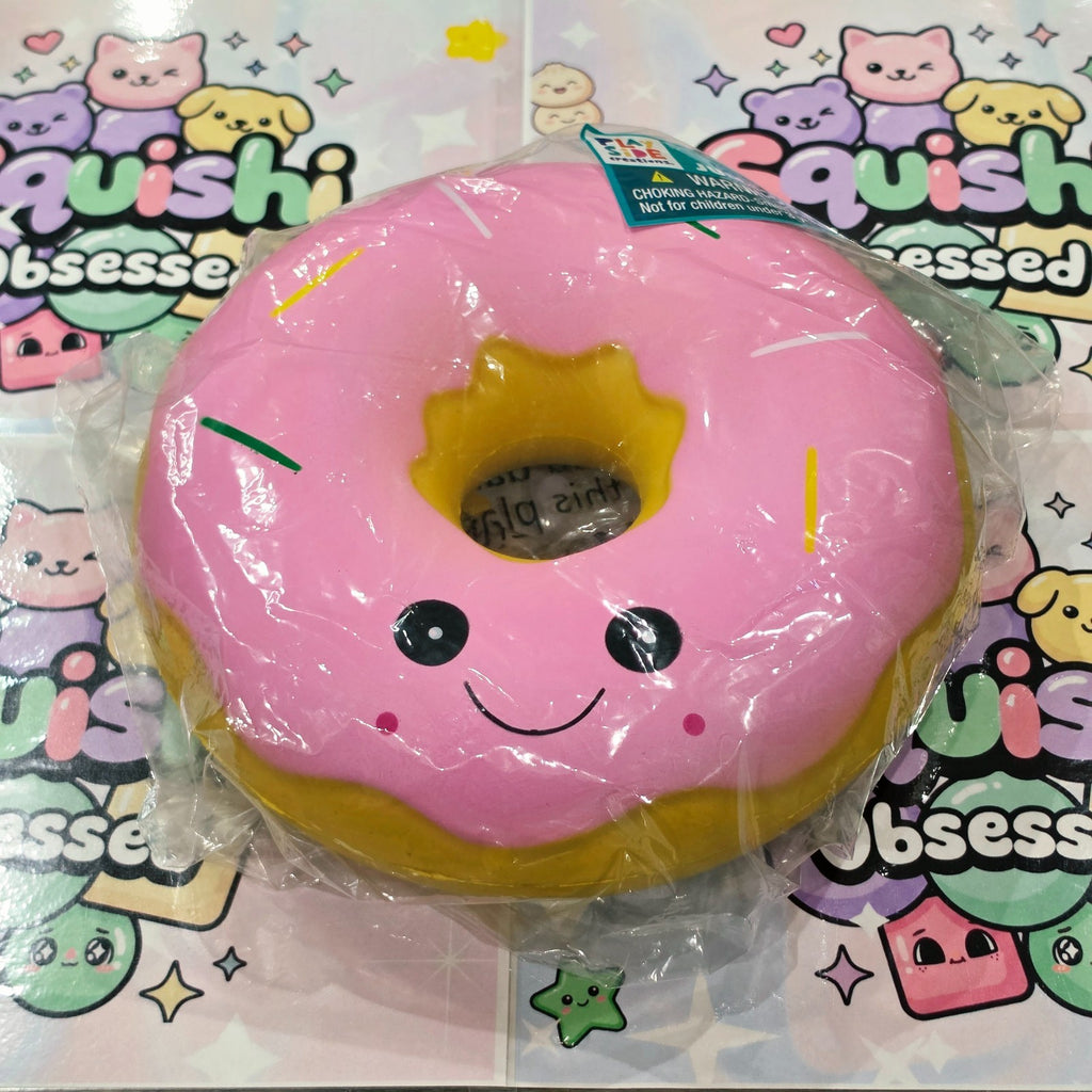 Jumbo XL DONUT Foam Squishy 9" Giant Food ASMR Sensory Toy  Light Pink Icing0