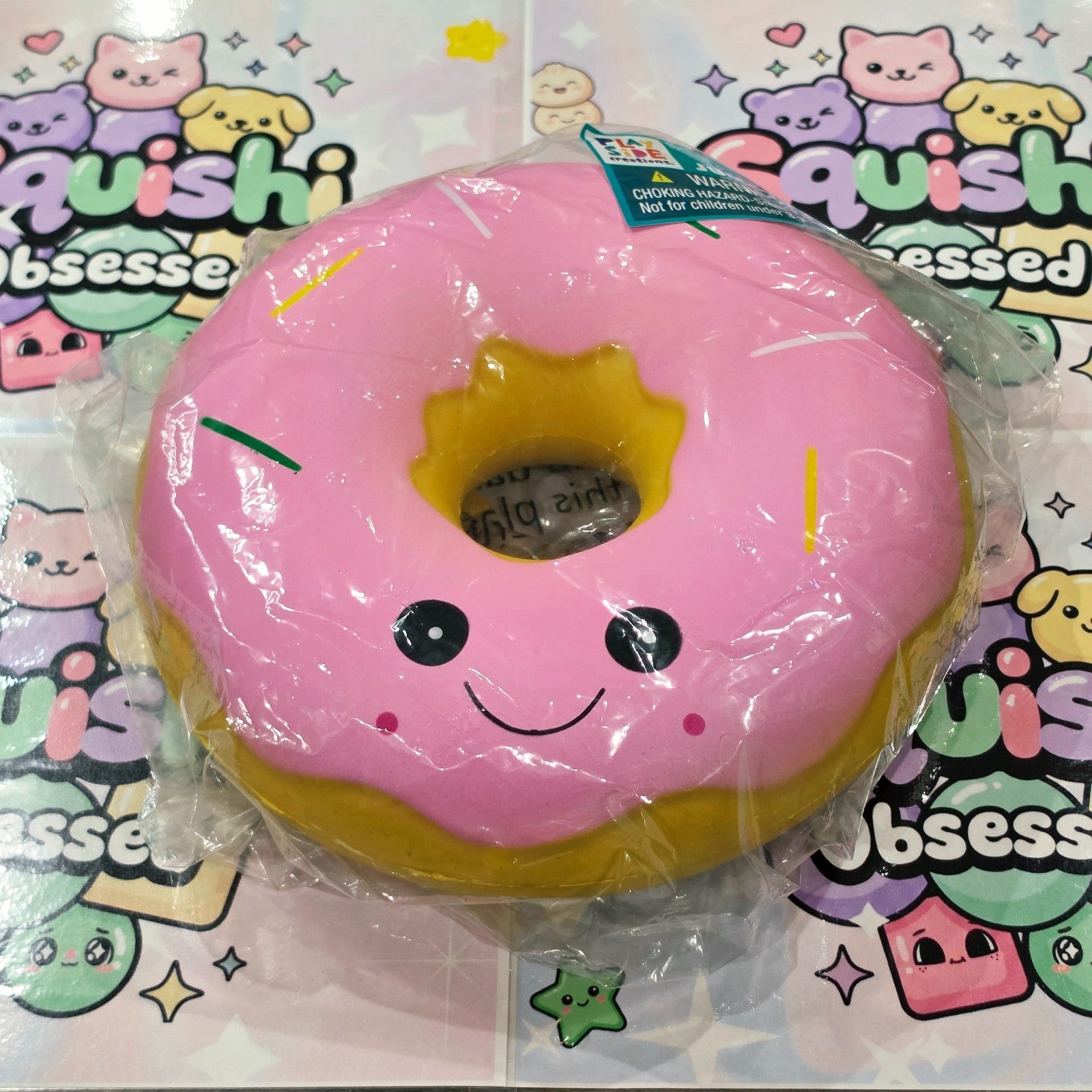 Jumbo XL DONUT Foam Squishy 9" Giant Food ASMR Sensory Toy  Light Pink Icing0