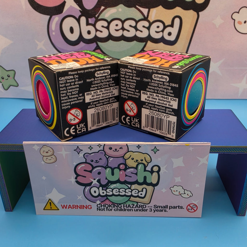 100% Authentic Schylling Needoh Teenie Twirl Groovy Glob Squishy 2 Pack Bundle2
