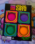100% Authentic Schylling Teenie NeeDoh Cool Cats Pack (Pink,Purple,Green,Orange)