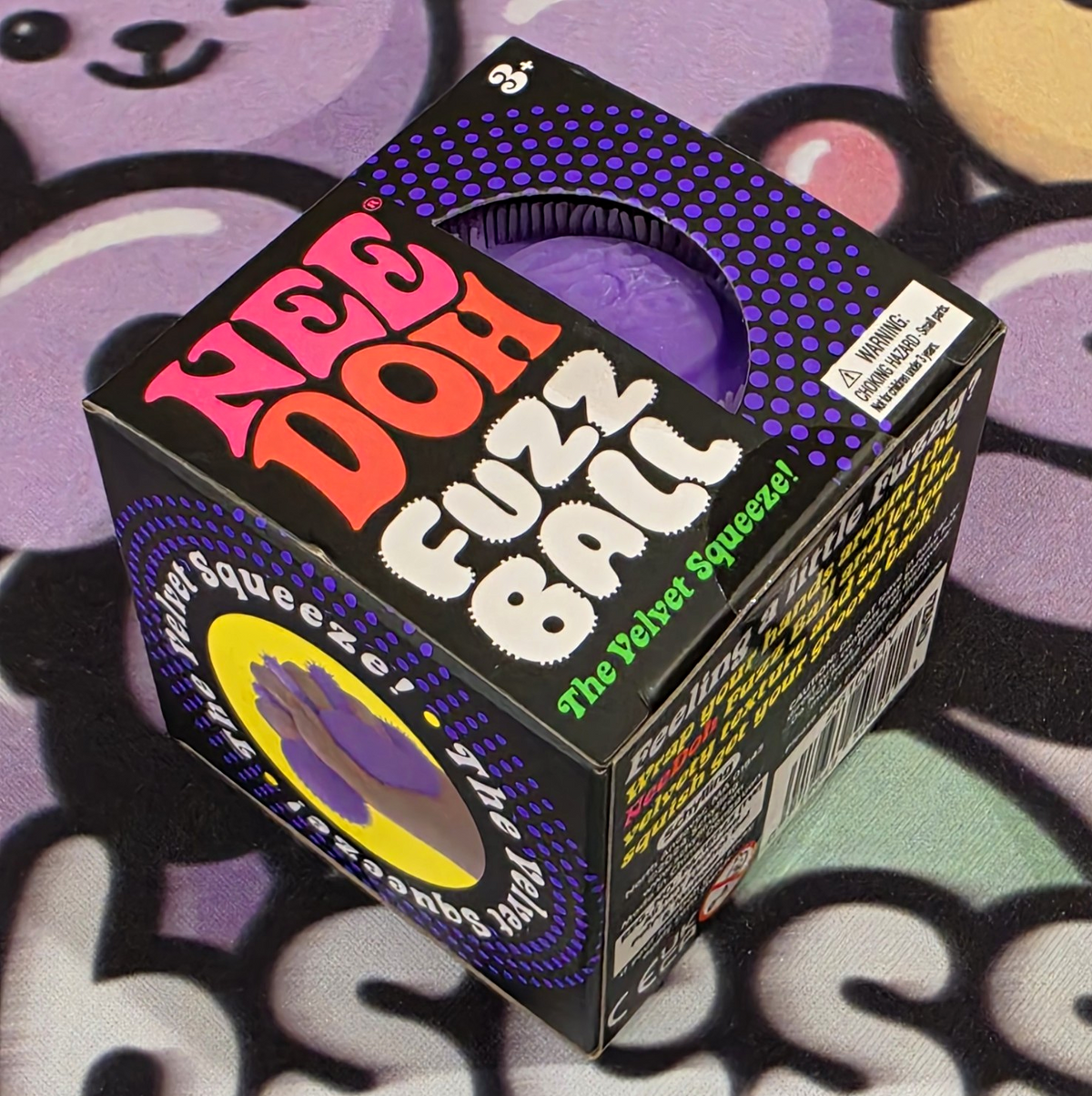 100% Authentic Schylling NeeDoh Fuzz Ball In Purple -The Velvet Squeeze Squishy0